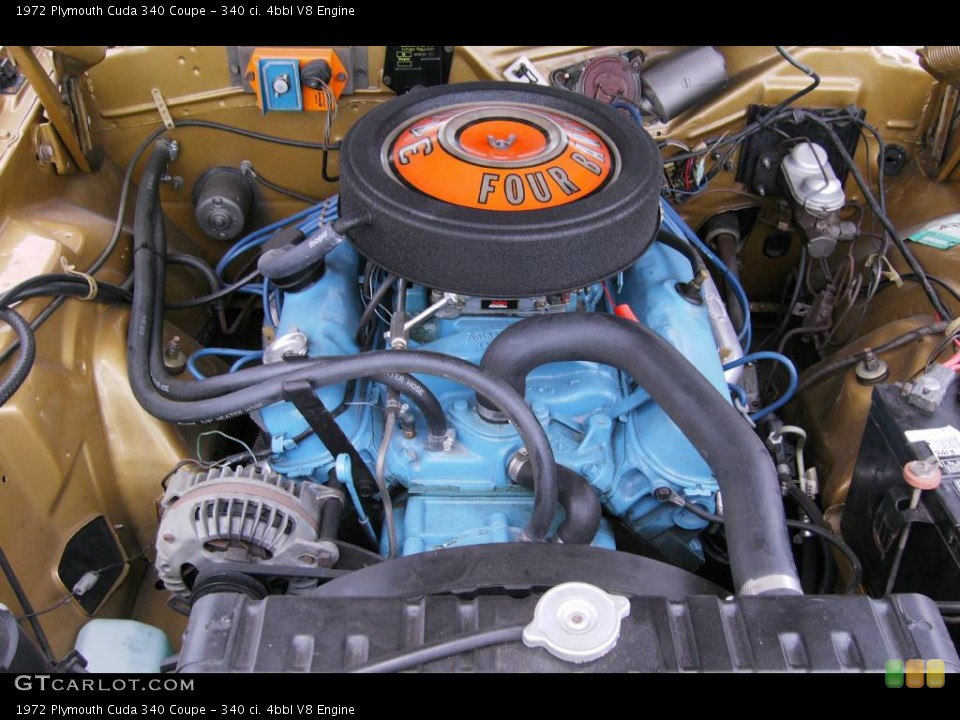 340 ci. 4bbl V8 Engine for the 1972 Plymouth Cuda #426849