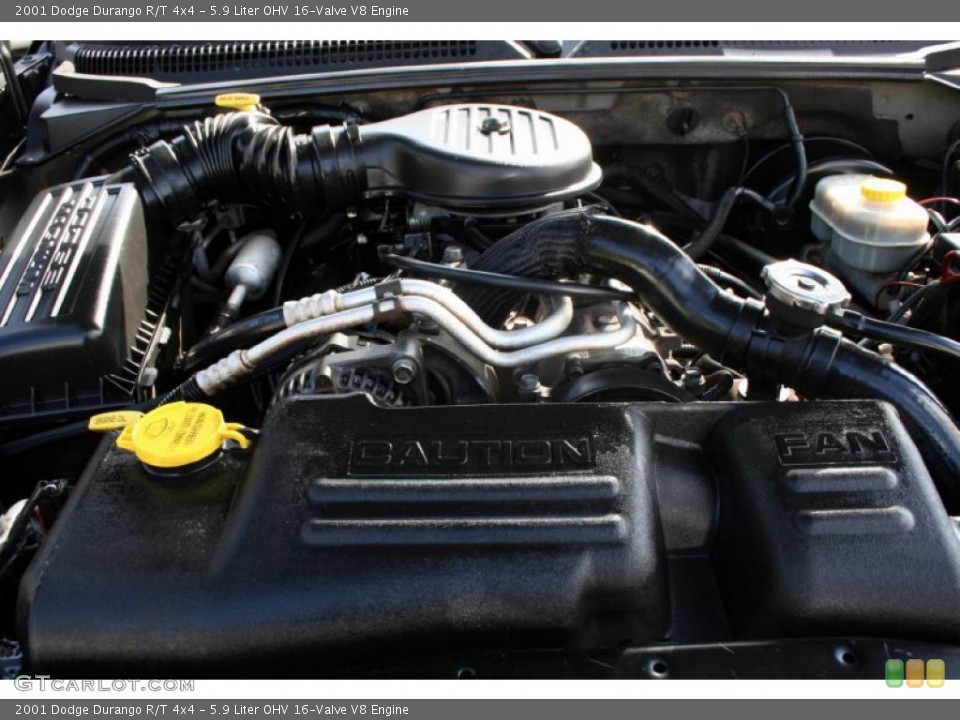5.9 Liter OHV 16-Valve V8 2001 Dodge Durango Engine