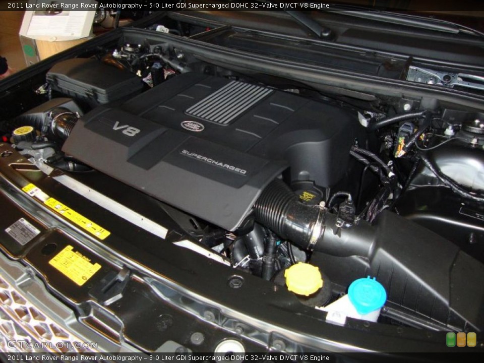 5.0 Liter GDI Supercharged DOHC 32-Valve DIVCT V8 2011 Land Rover Range Rover Engine