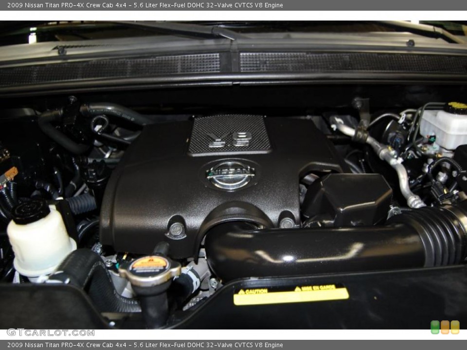 5.6 Liter Flex-Fuel DOHC 32-Valve CVTCS V8 2009 Nissan Titan Engine