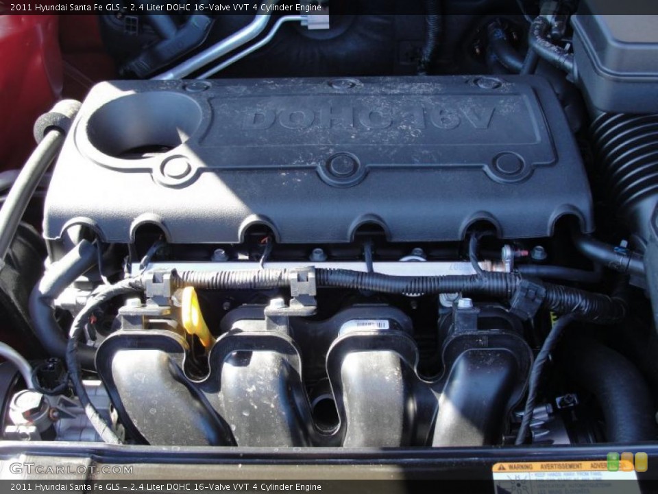 2.4 Liter DOHC 16-Valve VVT 4 Cylinder Engine for the 2011 Hyundai Santa Fe #44099548