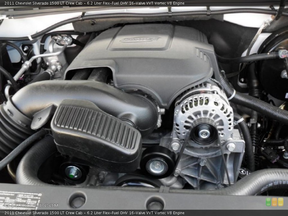 6.2 Liter Flex-Fuel OHV 16-Valve VVT Vortec V8 2011 Chevrolet Silverado 1500 Engine