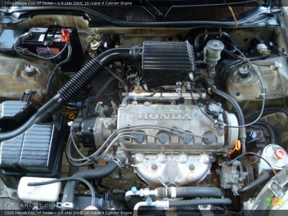 1.6 Liter SOHC 16-Valve 4 Cylinder Engine for the 2000 Honda Civic #44327017