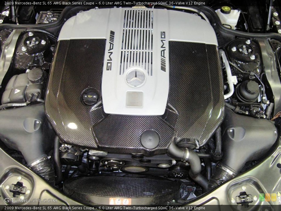 6.0 Liter AMG Twin-Turbocharged SOHC 36-Valve V12 2009 Mercedes-Benz SL Engine