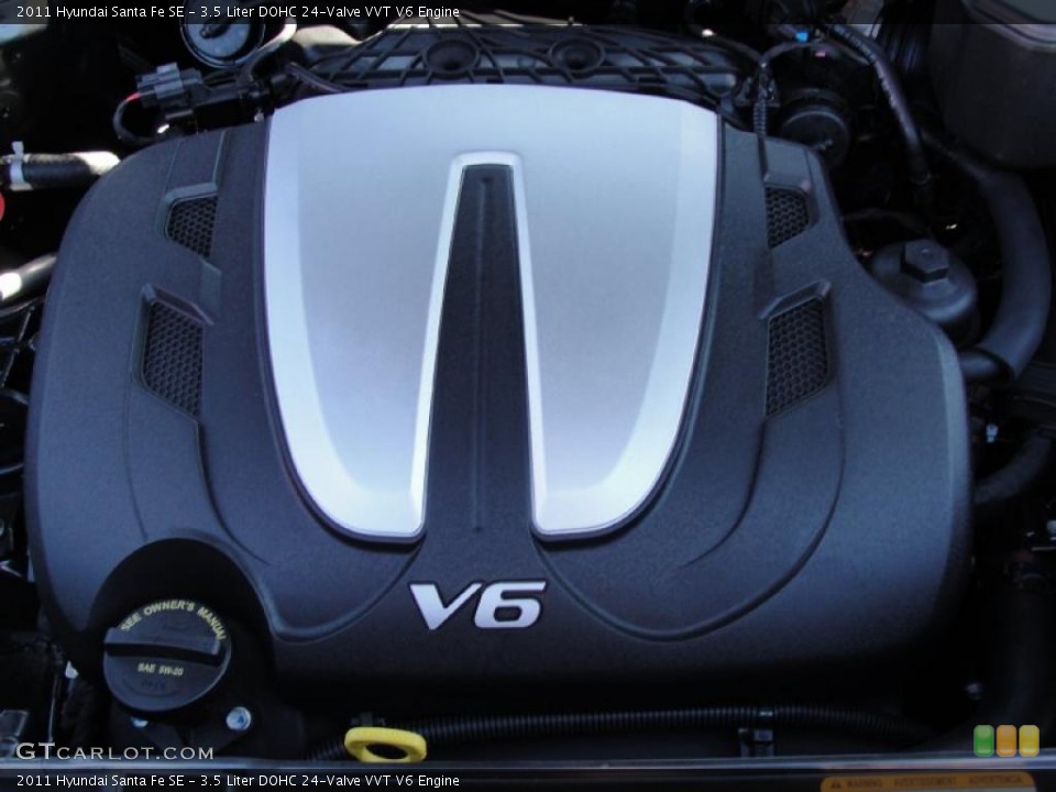 3.5 Liter DOHC 24-Valve VVT V6 Engine for the 2011 Hyundai Santa Fe #45097338