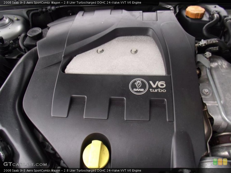 2.8 Liter Turbocharged DOHC 24-Valve VVT V6 Engine for the 2008 Saab 9-3 #45563939