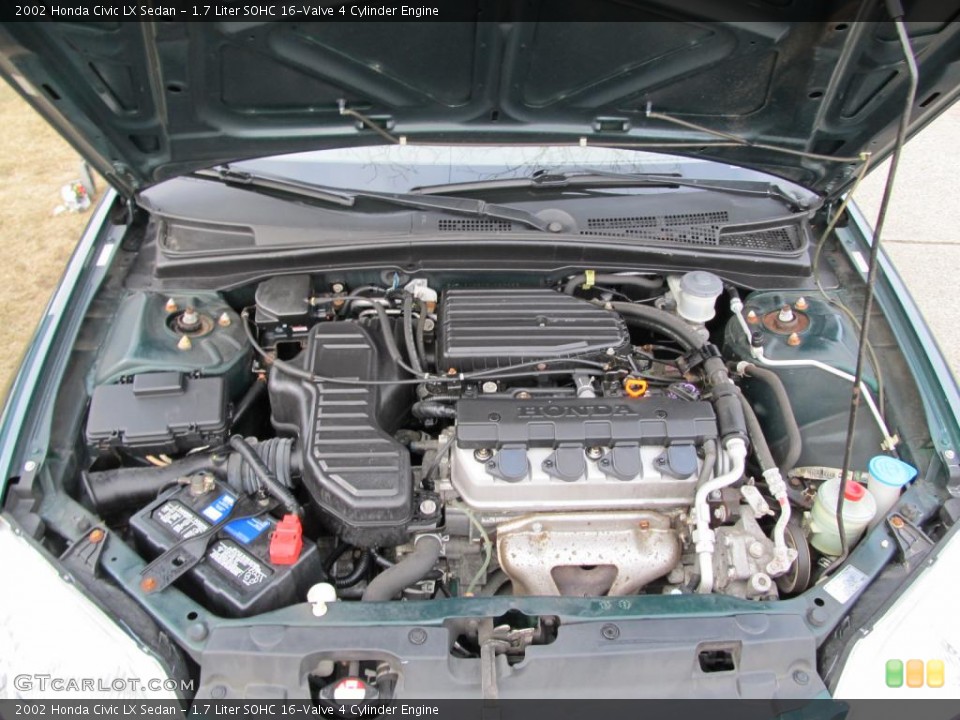 1.7 Liter SOHC 16-Valve 4 Cylinder Engine for the 2002 Honda Civic #45674412