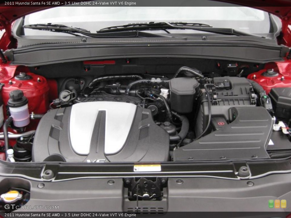 3.5 Liter DOHC 24-Valve VVT V6 Engine for the 2011 Hyundai Santa Fe #45695796