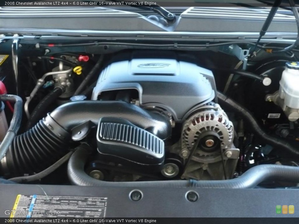 6.0 Liter OHV 16-Valve VVT Vortec V8 2008 Chevrolet Avalanche Engine