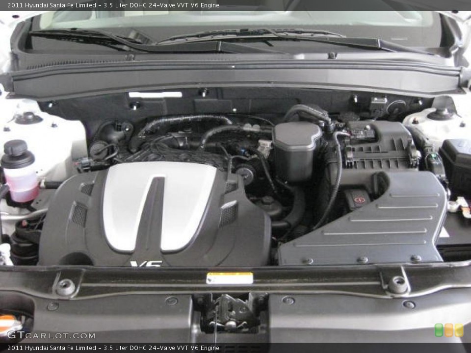 3.5 Liter DOHC 24-Valve VVT V6 Engine for the 2011 Hyundai Santa Fe #46033980