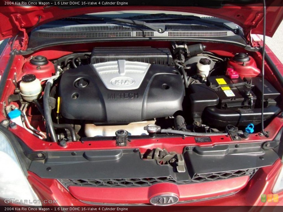 1.6 Liter DOHC 16-Valve 4 Cylinder 2004 Kia Rio Engine