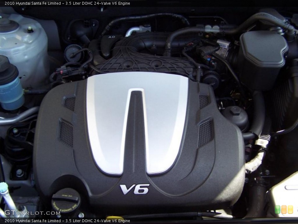 3.5 Liter DOHC 24-Valve V6 2010 Hyundai Santa Fe Engine