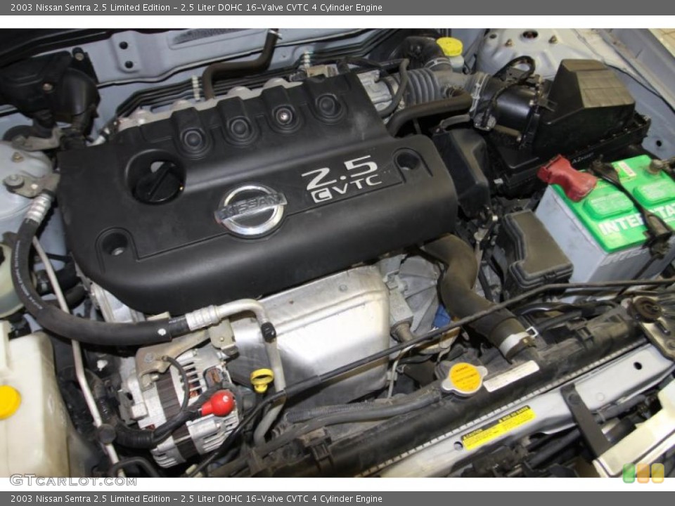 2.5 Liter DOHC 16-Valve CVTC 4 Cylinder 2003 Nissan Sentra Engine