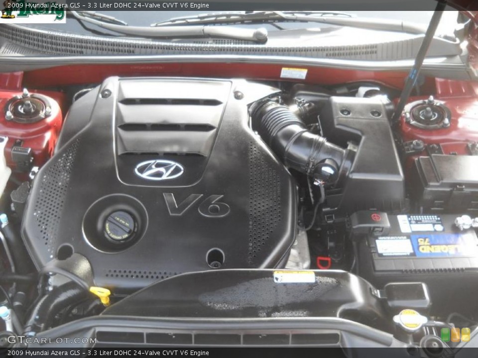 3.3 Liter DOHC 24-Valve CVVT V6 2009 Hyundai Azera Engine