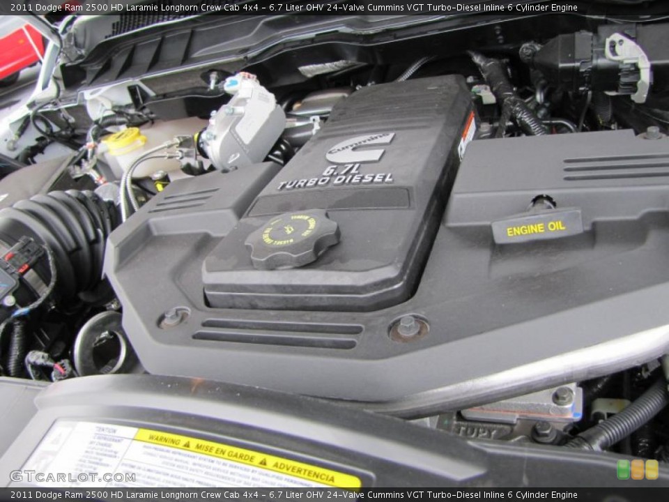 6.7 Liter OHV 24-Valve Cummins VGT Turbo-Diesel Inline 6 Cylinder Engine for the 2011 Dodge Ram 2500 HD #46340112