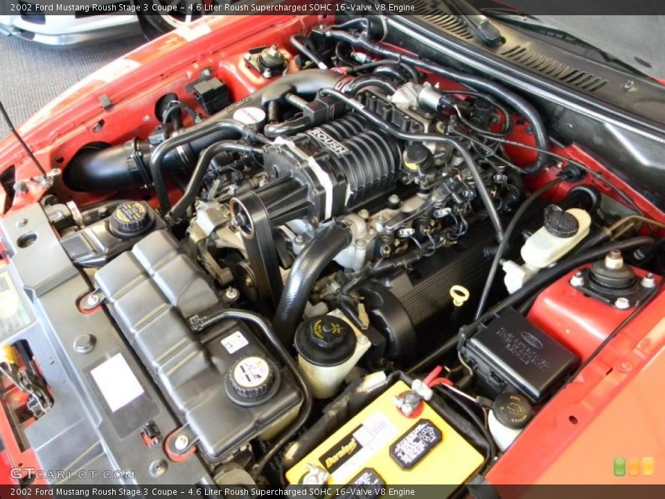 4.6 Liter Roush Supercharged SOHC 16-Valve V8 Engine for the 2002 Ford Mustang #46433058
