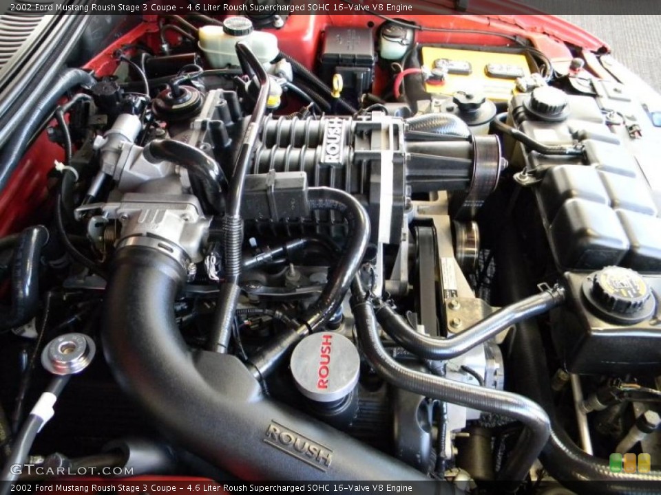 4.6 Liter Roush Supercharged SOHC 16-Valve V8 Engine for the 2002 Ford Mustang #46433094