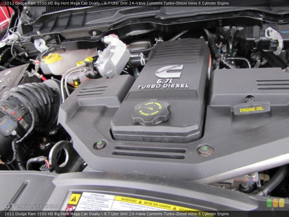 6.7 Liter OHV 24-Valve Cummins Turbo-Diesel Inline 6 Cylinder Engine for the 2011 Dodge Ram 3500 HD #46517910