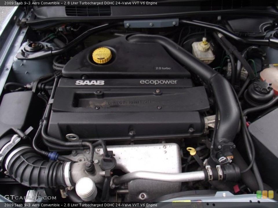 2.8 Liter Turbocharged DOHC 24-Valve VVT V6 Engine for the 2009 Saab 9-3 #46693550