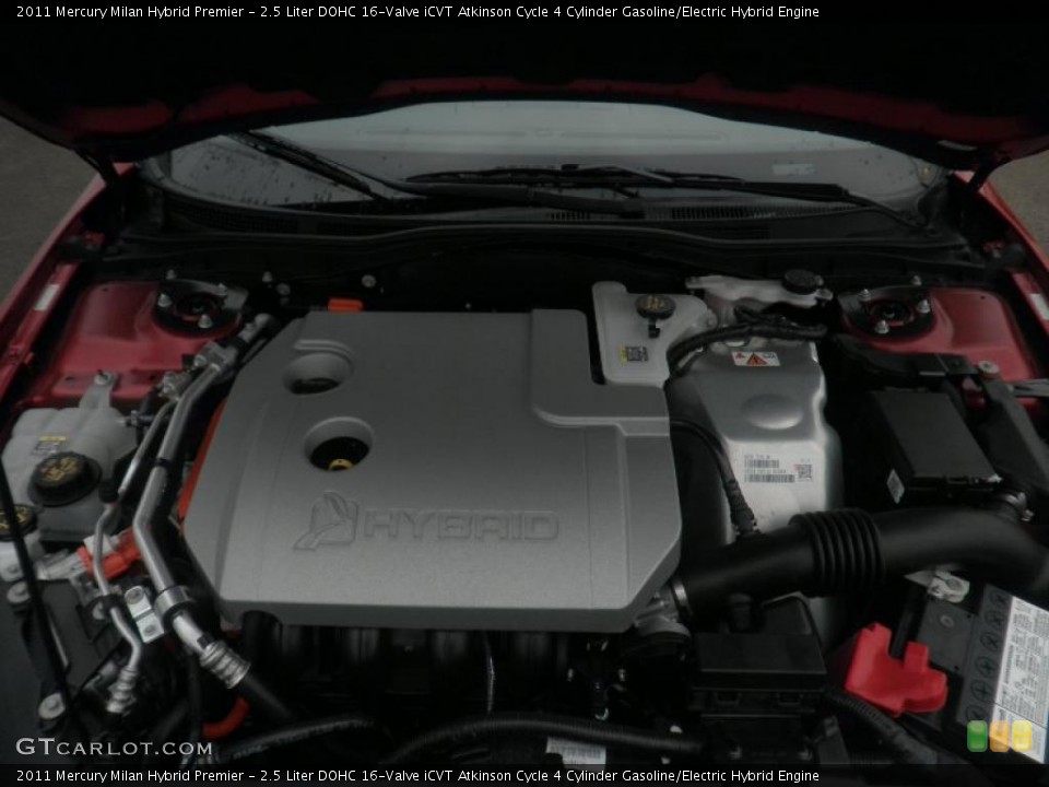 2.5 Liter DOHC 16-Valve iCVT Atkinson Cycle 4 Cylinder Gasoline/Electric Hybrid 2011 Mercury Milan Engine