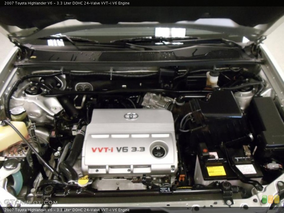 3.3 Liter DOHC 24-Valve VVT-i V6 2007 Toyota Highlander Engine