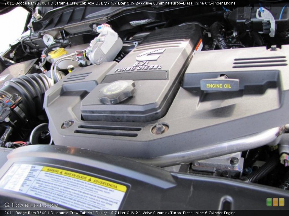 6.7 Liter OHV 24-Valve Cummins Turbo-Diesel Inline 6 Cylinder Engine for the 2011 Dodge Ram 3500 HD #46828269
