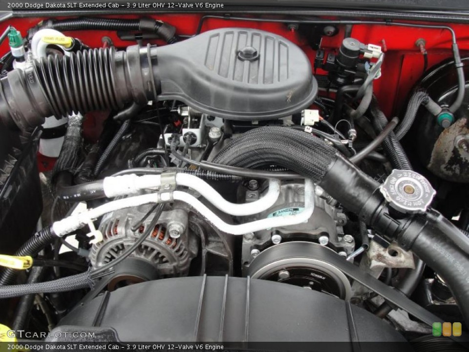 3.9 Liter OHV 12-Valve V6 2000 Dodge Dakota Engine