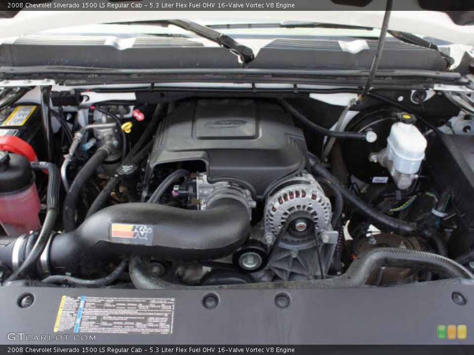 5.3 Liter Flex Fuel OHV 16-Valve Vortec V8 2008 Chevrolet Silverado 1500 Engine