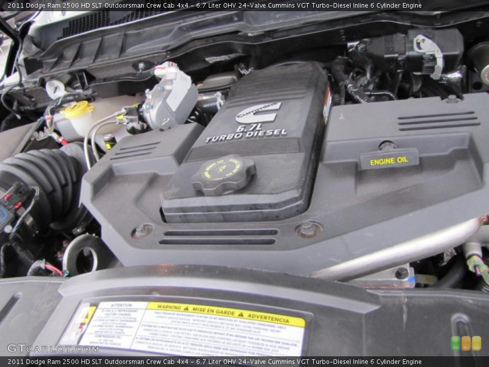 6.7 Liter OHV 24-Valve Cummins VGT Turbo-Diesel Inline 6 Cylinder Engine for the 2011 Dodge Ram 2500 HD #47303489