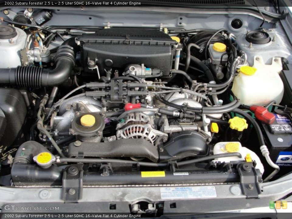 2.5 Liter SOHC 16-Valve Flat 4 Cylinder 2002 Subaru Forester Engine