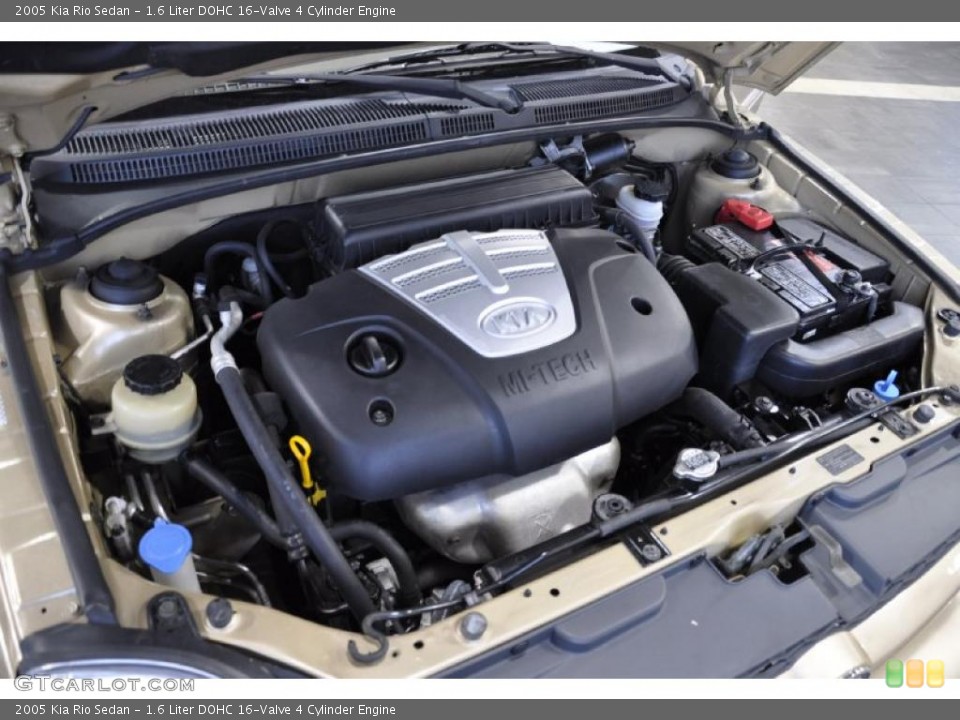 1.6 Liter DOHC 16-Valve 4 Cylinder 2005 Kia Rio Engine