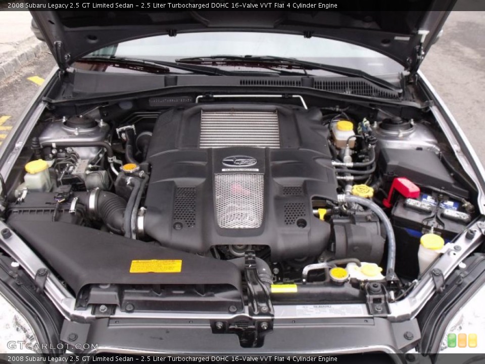 2.5 Liter Turbocharged DOHC 16-Valve VVT Flat 4 Cylinder 2008 Subaru Legacy Engine