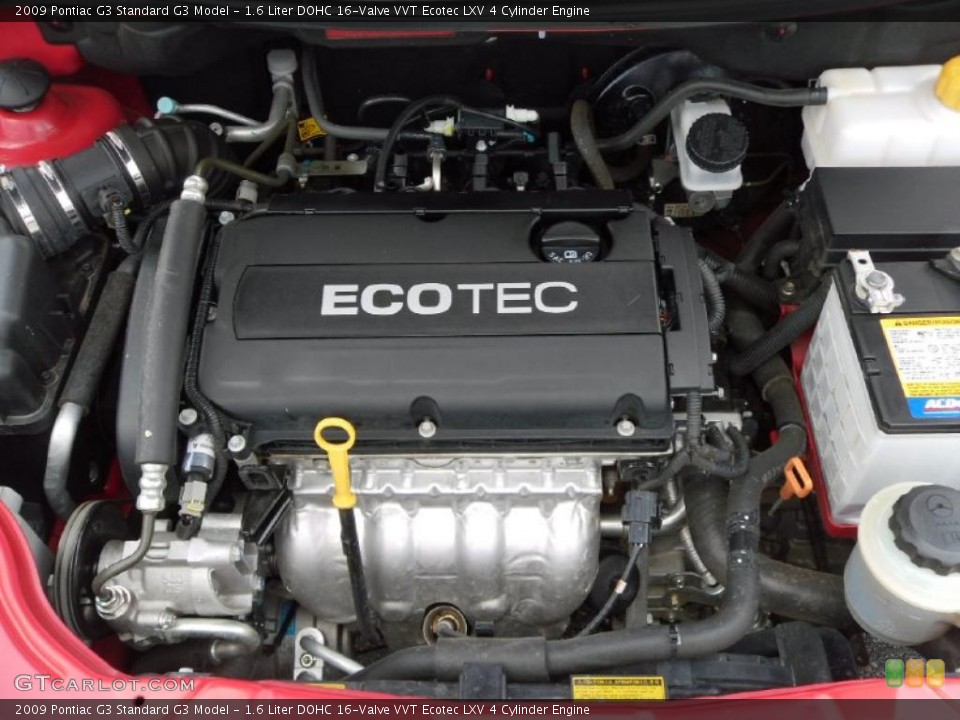 1.6 Liter DOHC 16-Valve VVT Ecotec LXV 4 Cylinder 2009 Pontiac G3 Engine