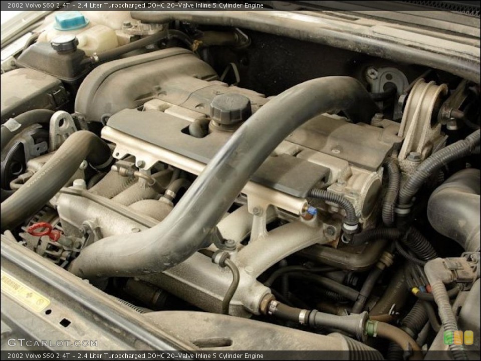 2.4 Liter Turbocharged DOHC 20-Valve Inline 5 Cylinder 2002 Volvo S60 Engine