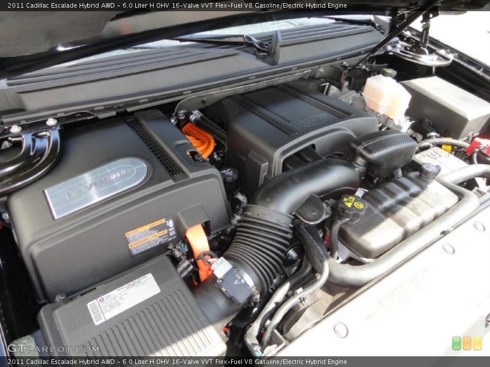 6.0 Liter H OHV 16-Valve VVT Flex-Fuel V8 Gasoline/Electric Hybrid Engine for the 2011 Cadillac Escalade #48042260