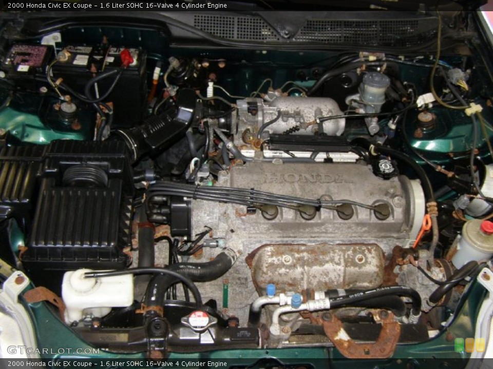1.6 Liter SOHC 16-Valve 4 Cylinder Engine for the 2000 Honda Civic #48121696