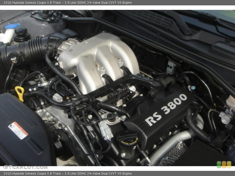 3.8 Liter DOHC 24-Valve Dual CVVT V6 Engine for the 2010 Hyundai Genesis Coupe #48228899