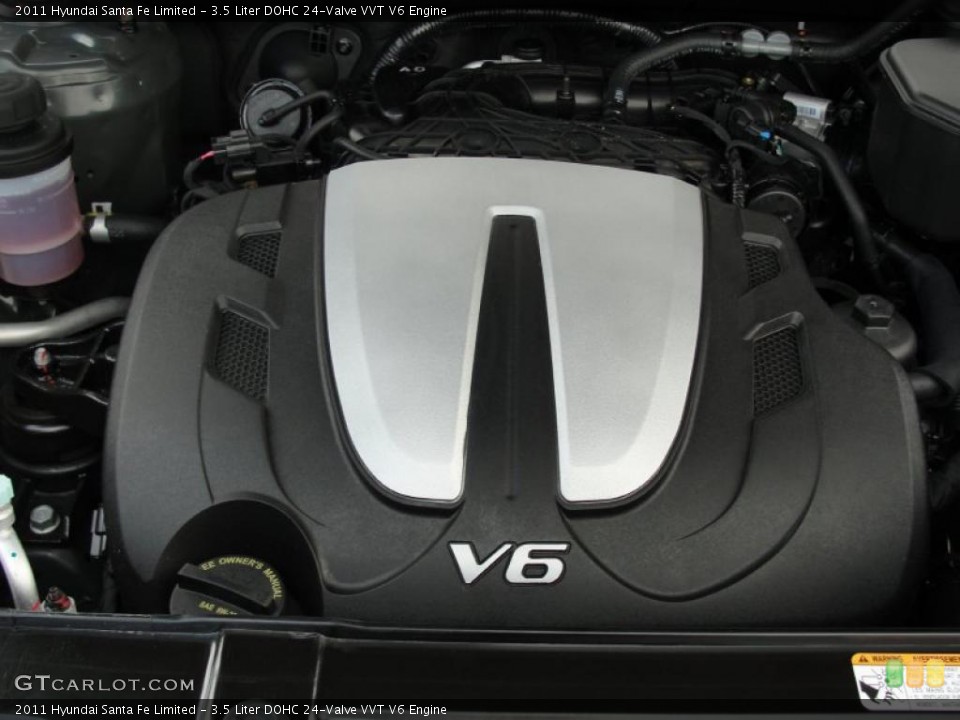 3.5 Liter DOHC 24-Valve VVT V6 Engine for the 2011 Hyundai Santa Fe #48276361