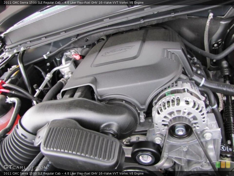 4.8 Liter Flex-Fuel OHV 16-Valve VVT Vortec V8 Engine for the 2011 GMC Sierra 1500 #48320486