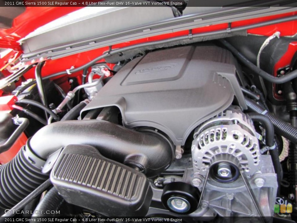 4.8 Liter Flex-Fuel OHV 16-Valve VVT Vortec V8 Engine for the 2011 GMC Sierra 1500 #48465318