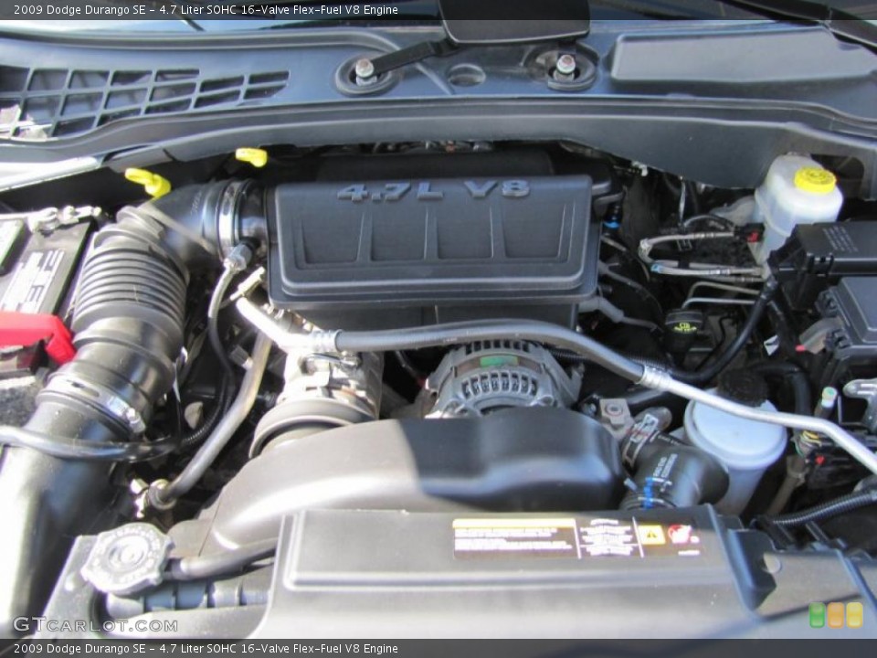 4.7 Liter SOHC 16-Valve Flex-Fuel V8 2009 Dodge Durango Engine