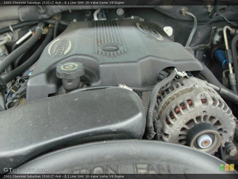 8.1 Liter OHV 16-Valve Vortec V8 2001 Chevrolet Suburban Engine