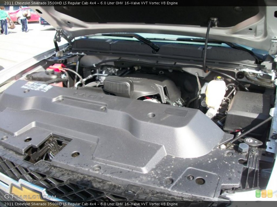 6.0 Liter OHV 16-Valve VVT Vortec V8 2011 Chevrolet Silverado 3500HD Engine