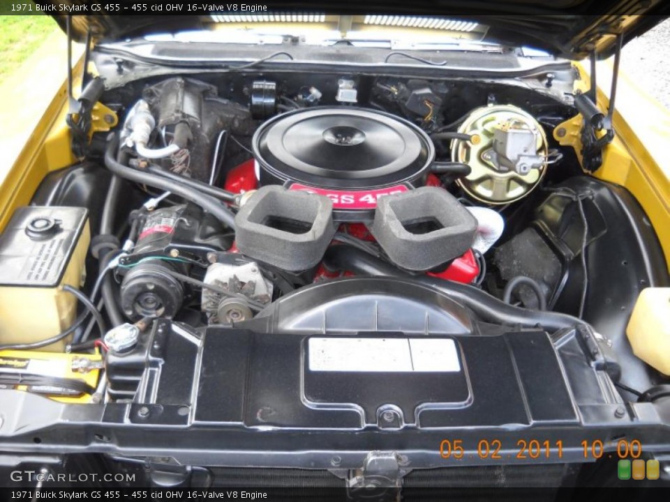 455 cid OHV 16-Valve V8 1971 Buick Skylark Engine