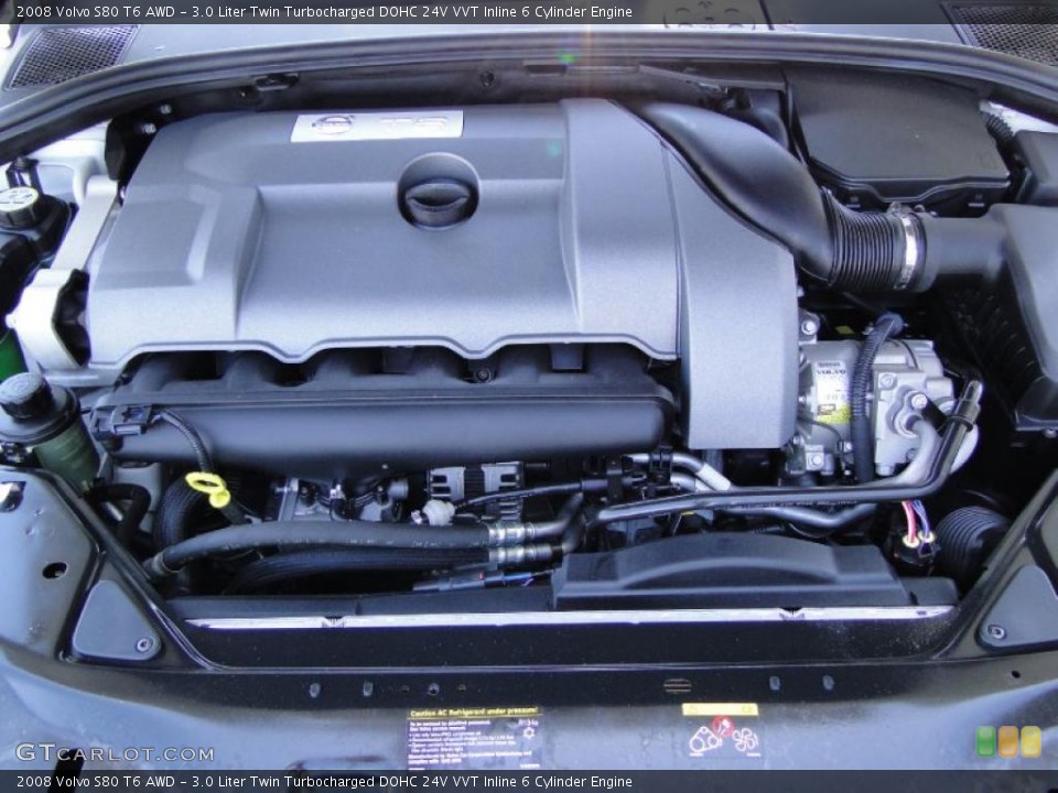 3.0 Liter Twin Turbocharged DOHC 24V VVT Inline 6 Cylinder 2008 Volvo S80 Engine