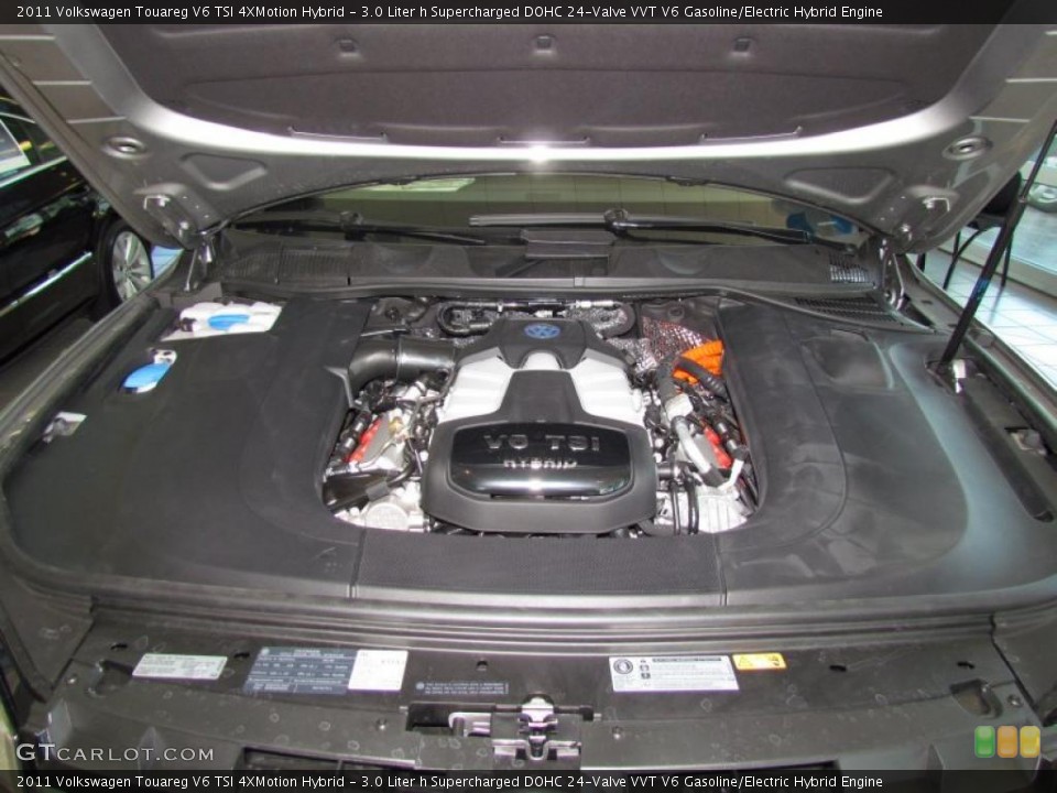 3.0 Liter h Supercharged DOHC 24-Valve VVT V6 Gasoline/Electric Hybrid 2011 Volkswagen Touareg Engine