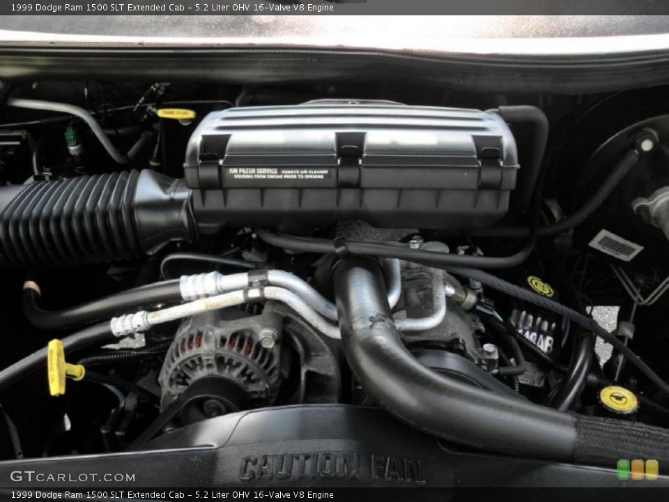 5.2 Liter OHV 16-Valve V8 1999 Dodge Ram 1500 Engine