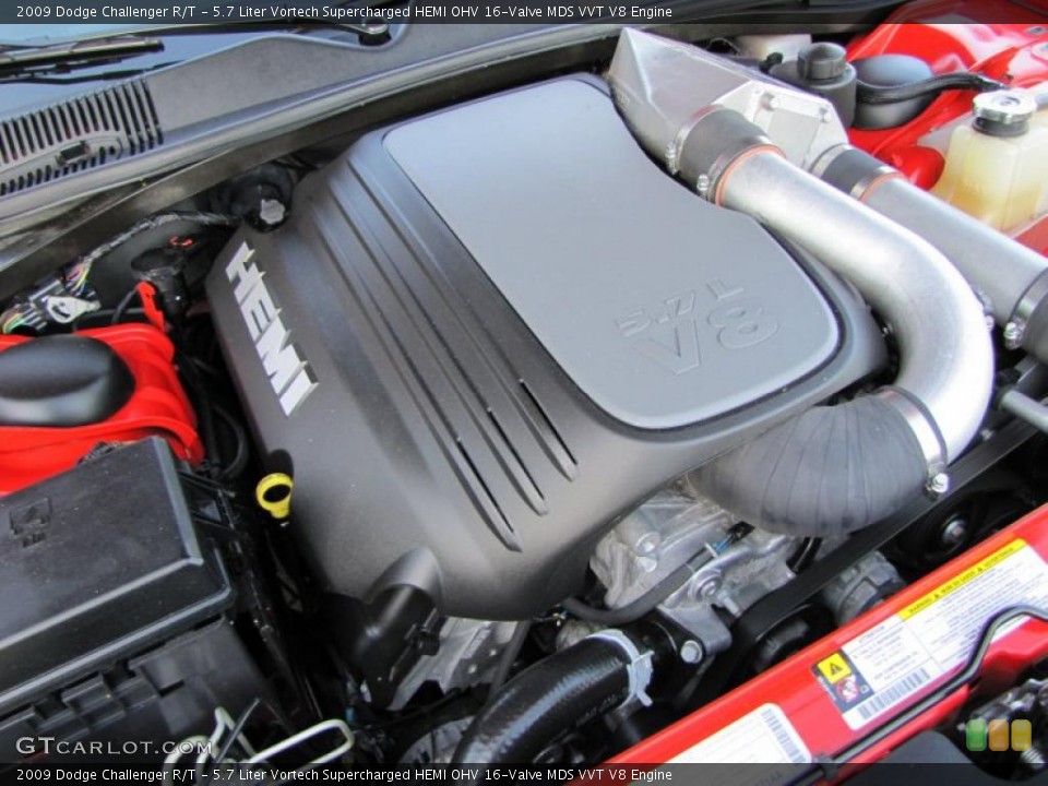 5.7 Liter Vortech Supercharged HEMI OHV 16-Valve MDS VVT V8 2009 Dodge Challenger Engine