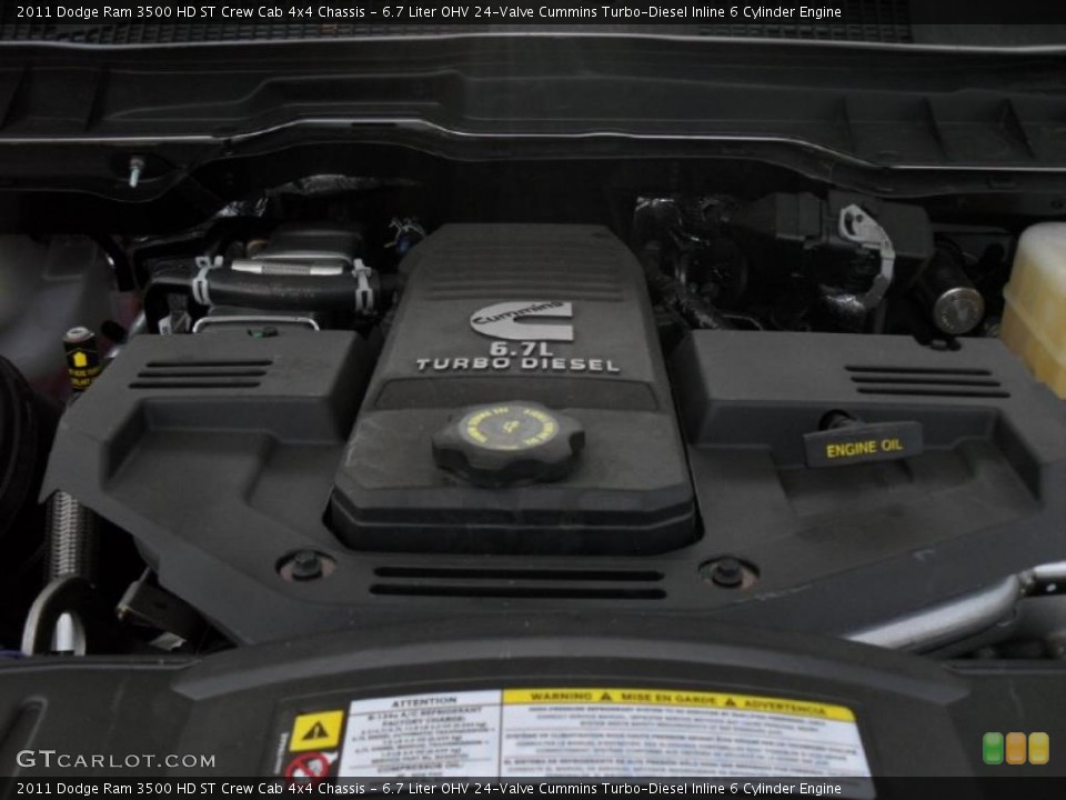 6.7 Liter OHV 24-Valve Cummins Turbo-Diesel Inline 6 Cylinder Engine for the 2011 Dodge Ram 3500 HD #49208597