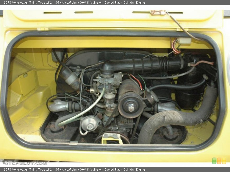 96 cid (1.6 Liter) OHV 8-Valve Air-Cooled Flat 4 Cylinder 1973 Volkswagen Thing Engine
